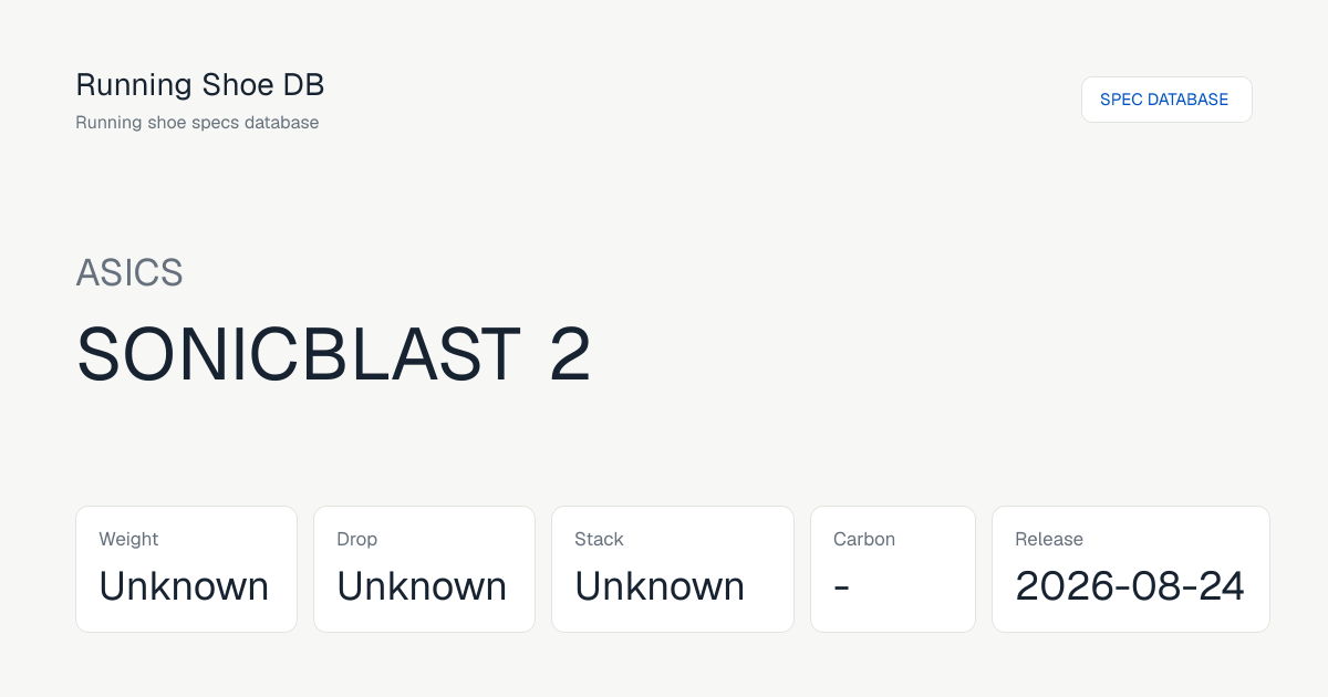 ASICS SONICBLAST 2 Specs Release Date Stack Height And Price 